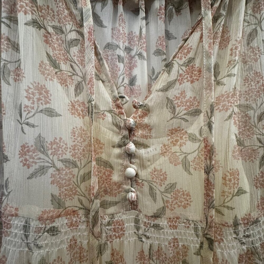 Noralee | Pink & Cream French Hydrangea Millie Womens Dress | Size M - Picture 6 of 9